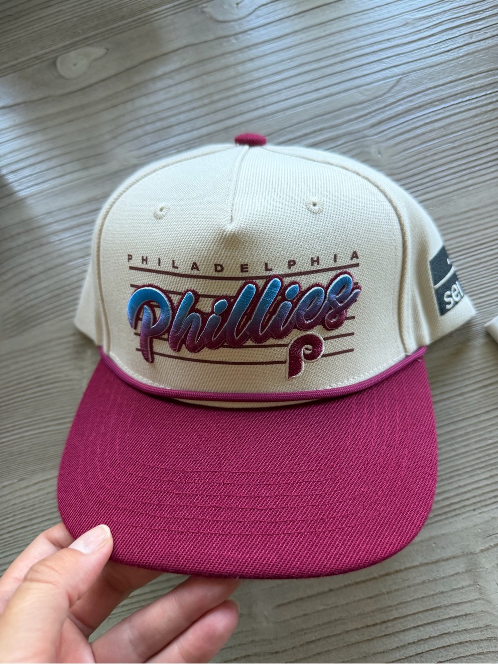Philadelphia Phillies Two-Tone Snapback Hat - Cream & red